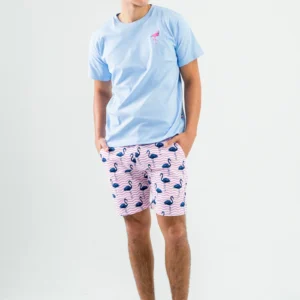 LP14 PINK BLUE FLAMINGO PANTS